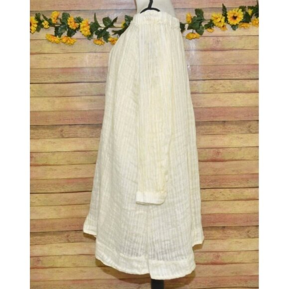 NWT Boho Zara Ladies Neutral Beige 100% Linen Knee Length Dress Size 13-14 Off T - Picture 10 of 15